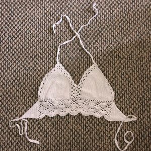 White Crochet Bralette Top